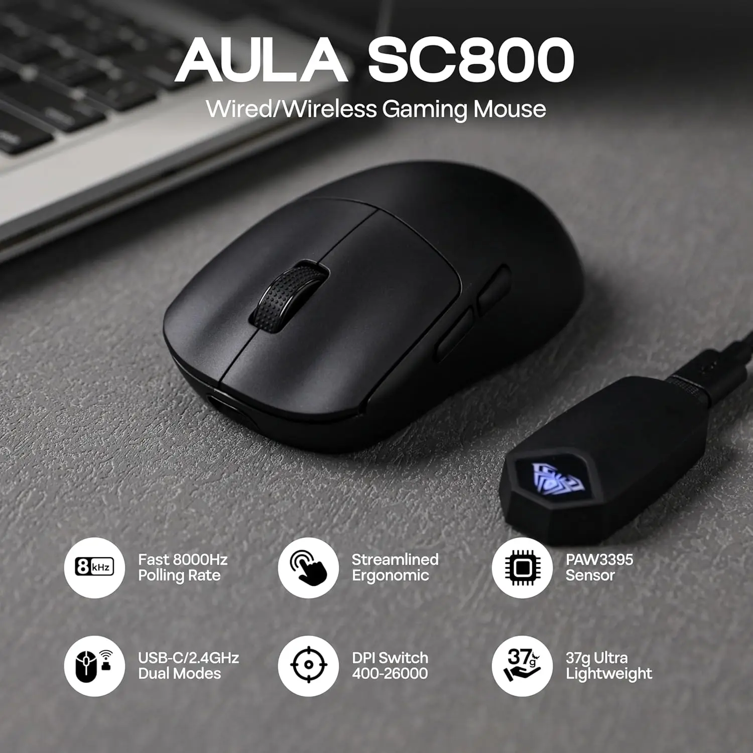 AULA SC800 Gaming Mouse USB-C  - Pc Gaming Gigabyte review and price