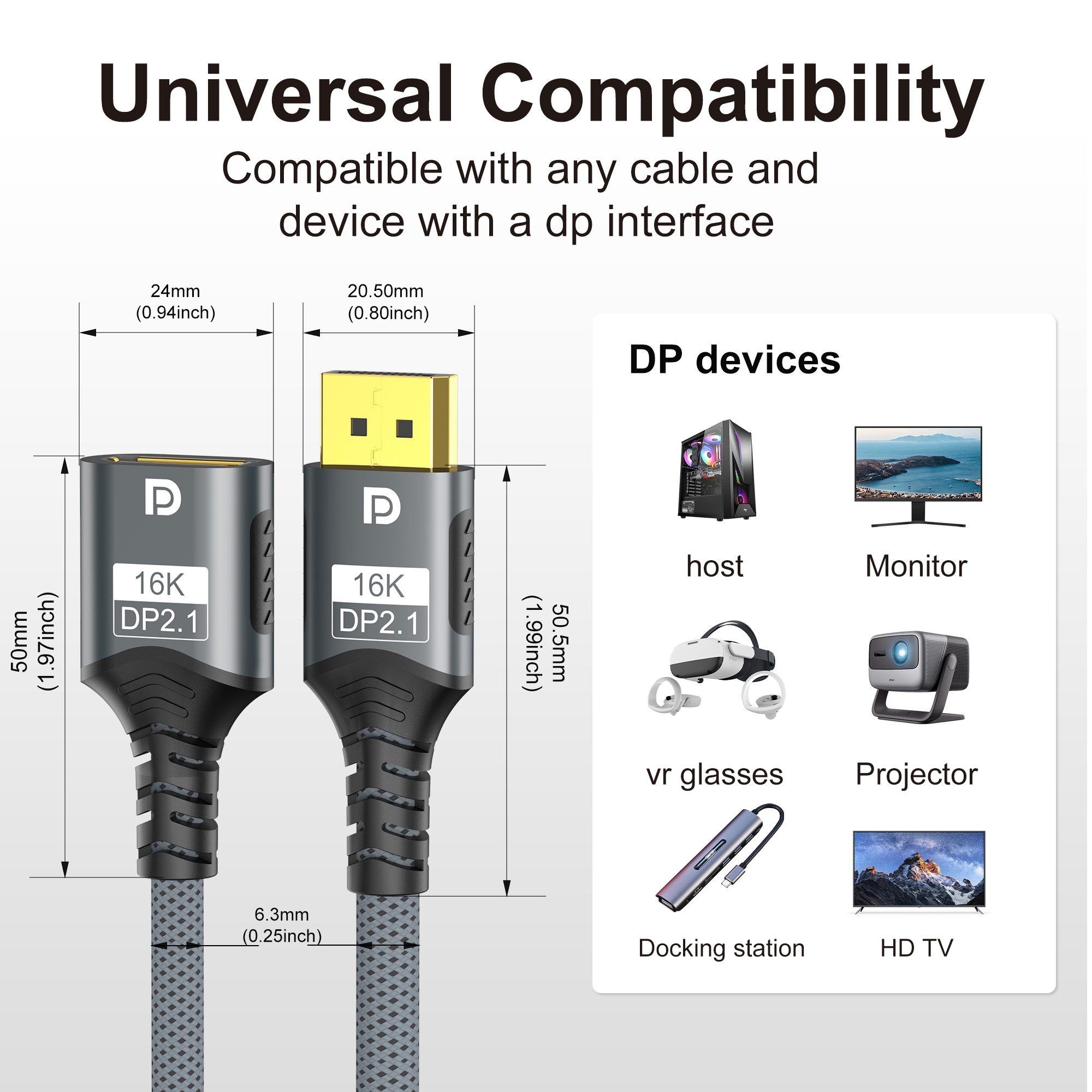 DisplayPort 2.1 Extension Cabl - High Refresh Monitor review and price