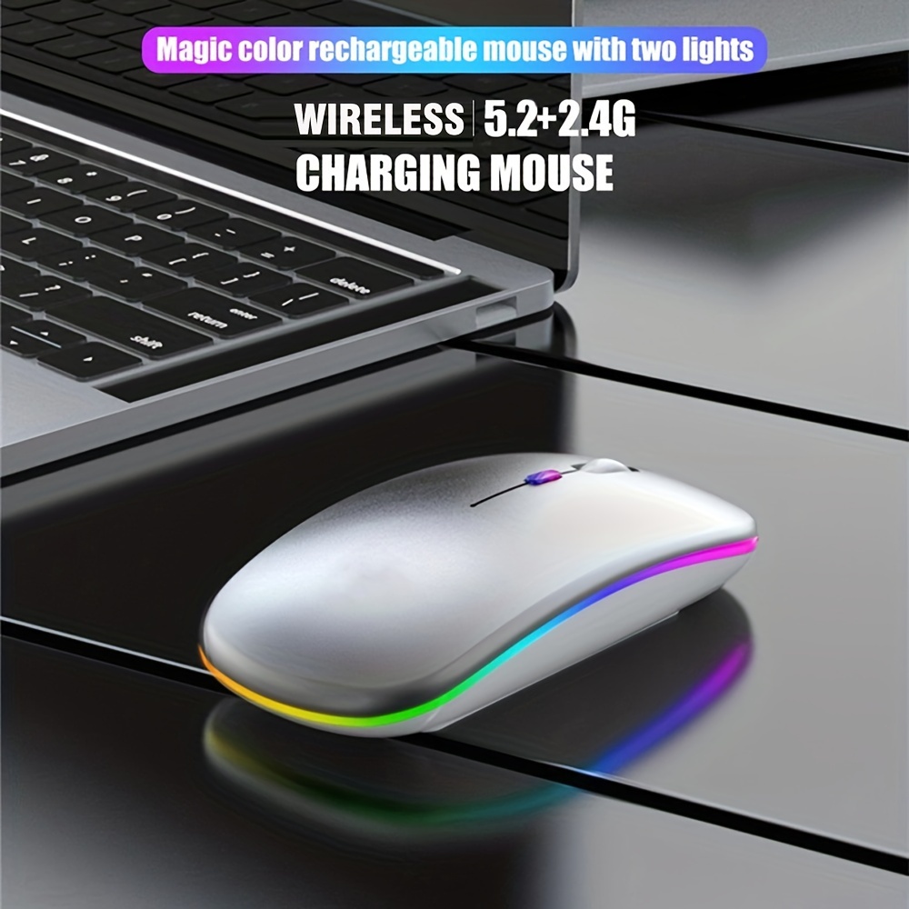 Wireless Mouse RGB Rechargeabl - No Rgb Gaming Pc review and price