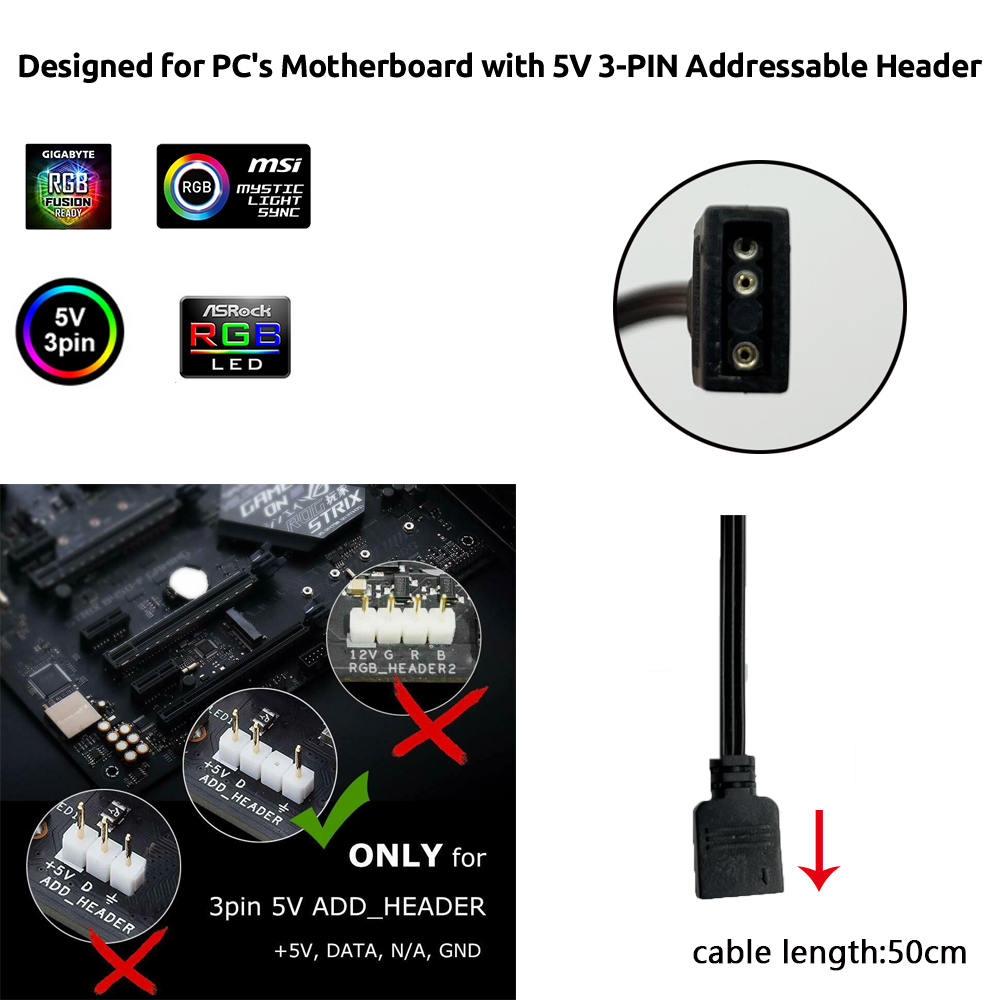 5V ARGB 3Pin Header for Asus A - No Rgb Gaming Pc review and price